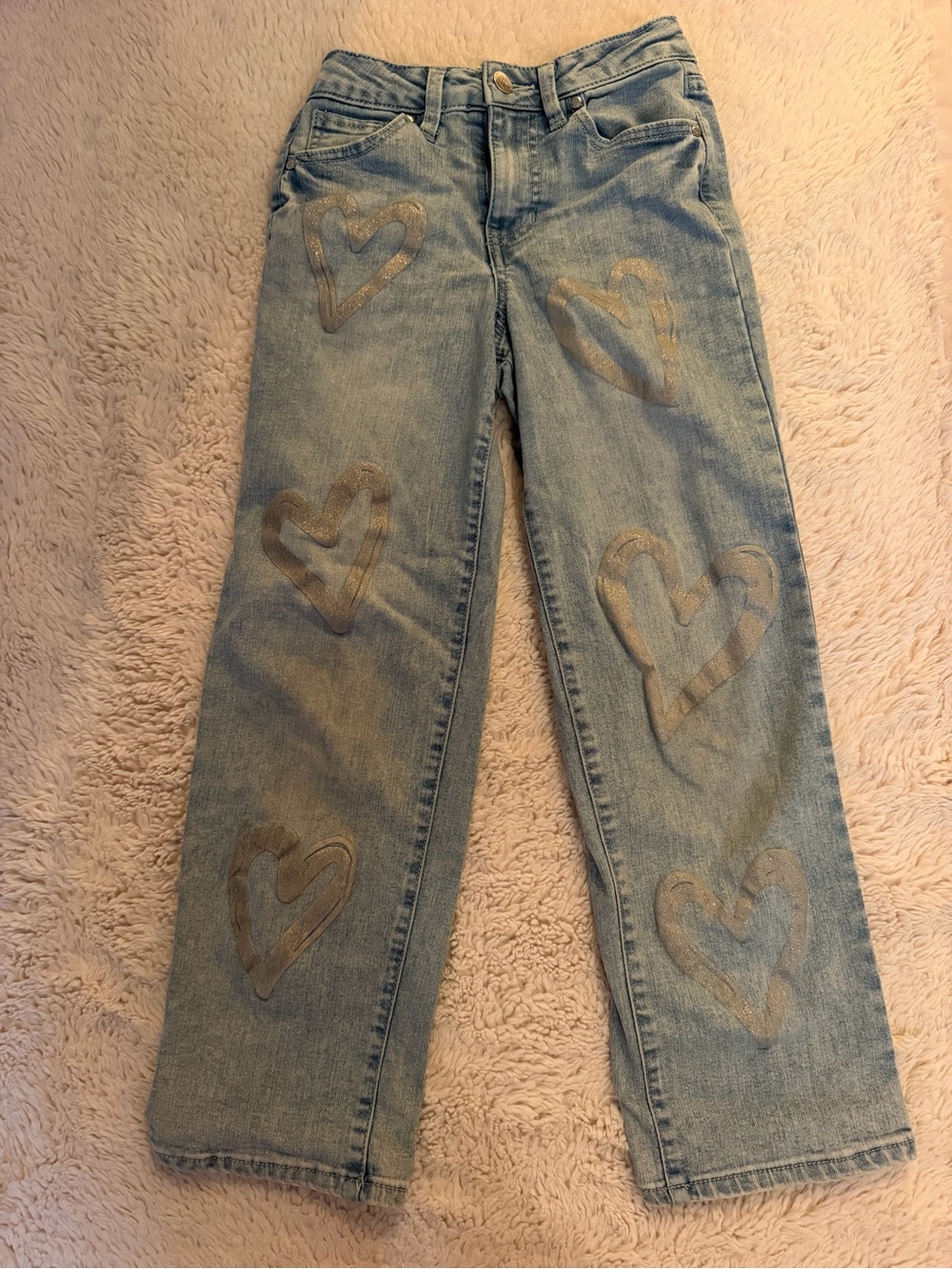 YMI Light Blue Denim Jeans with Gold Heart Accents